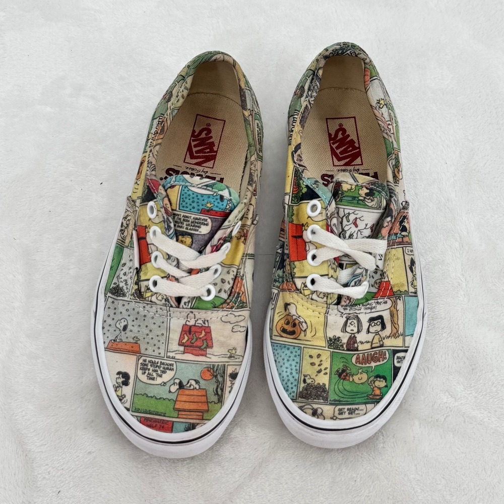 Vans X Peanuts Authentic Sneakers Comics Kids Size 3Y Shoes Snoopy Charlie Brown